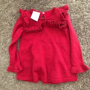 Girls 3-6months red sparkly sweater